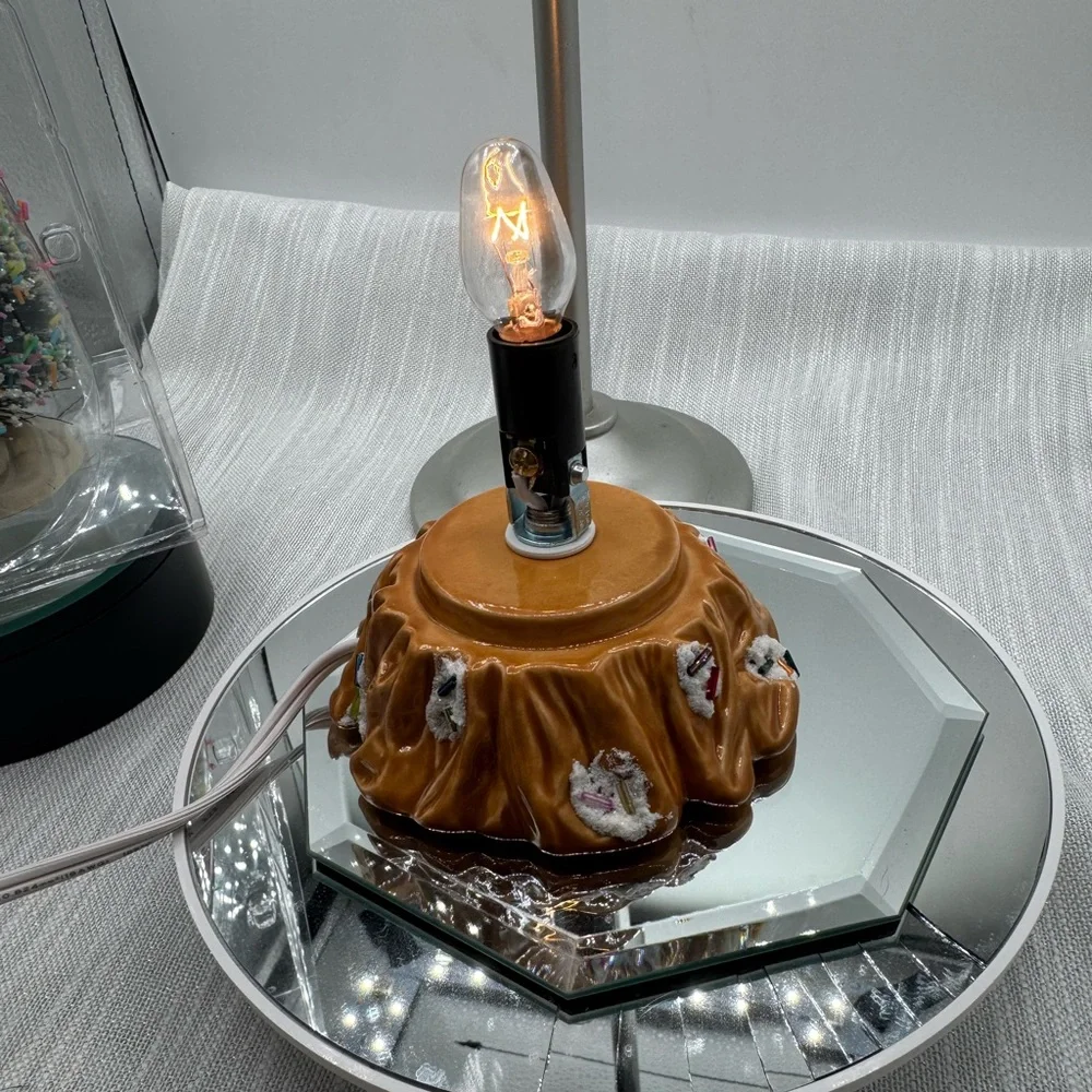 Gingerbread Christmas Tree with Multicolor Lights vintage handmade 9”X6”
